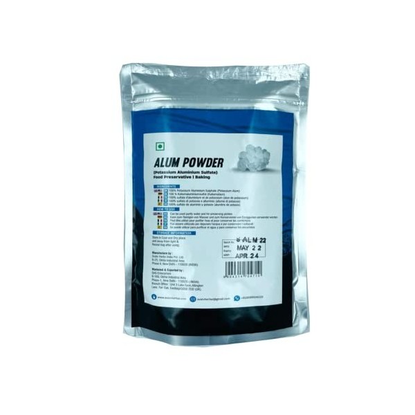 Poudre dalun Svatv 250 grammes 8,8 oz | Poudre dalun de potassium granulée | Purifié par le processus Shodhan | Alumbre e