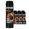 AXE Déodorant Homme Spray Musk, 48h non-stop frais, Parfum musc et fougère Lot de 6x200ml 