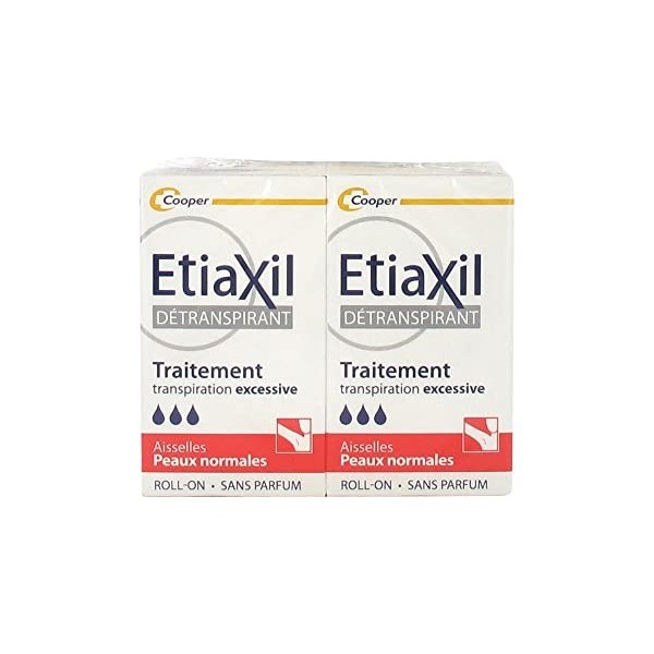 Etiaxil Détranspirant Traitement Transpiration Excessive Lot de 2 x 15 ml