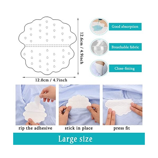 MAIYADUO 40 Pièces Patch Anti Transpiration - Jetable, Invisible et Confortable - Coussinet Anti Transpirant Aisselles Patch 