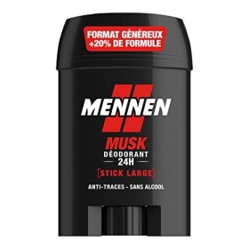 Mennen MUSK Deodorant homme 24H stick large sans alcool anti traces - Lot de 6