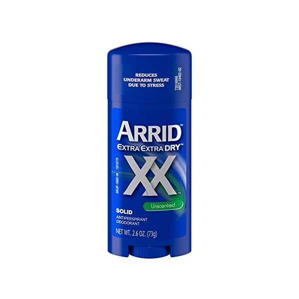 Arrid XX Antiperspirant Déodorant Solid, Unscented, 2.6-ounce Sticks Pack Of 6 by Arrid