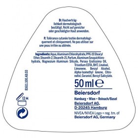 NIVEA Dry Comfort Déodorant à bille 50 ml, anti-transpirant pour toutes les situations quotidiennes avec protection antibacté