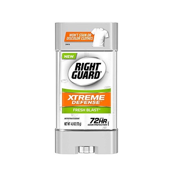 Right Guard Total Defense Power Gel Anti-Perspirant Deodorant, Fresh Blast, 4-Ounce Tube Pack of 6 by Right Guard English 