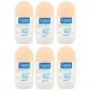 Sanex Lot de 6 déodorants roll-on femme dermo sensible pour peaux sensibles 50 ml