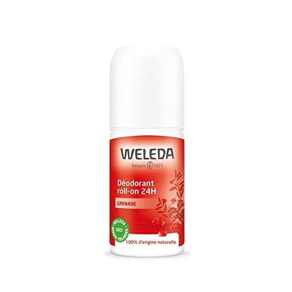 WELEDA - Déodorant Roll-On à la Grenade - Sans Sels dAluminium - Efficacité 24 h - Flacon à Bille 50 ml