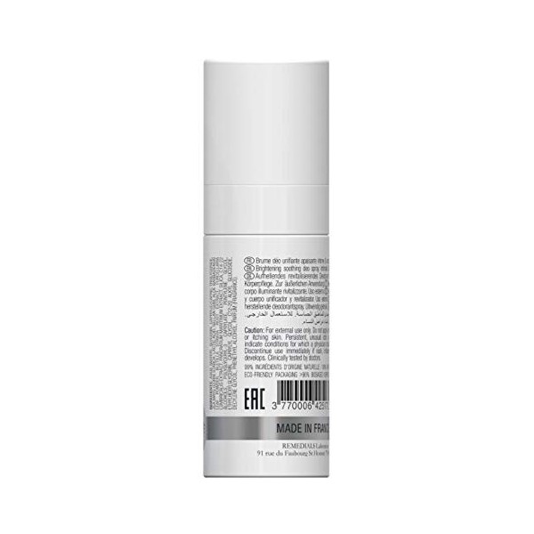 DEO BLANC - Brume déo unifiante apaisante intime & corps. Déodorant Spray Femme Fraîcheur 24h - Spécial Peaux Sèches, Sensibl