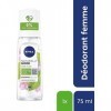 NIVEA NATURALLY GOOD Déodorant Femme Green Tea Bio 75ml, déodorant spray avec 95% d’ingrédients d’origine naturelle, fraîcheu