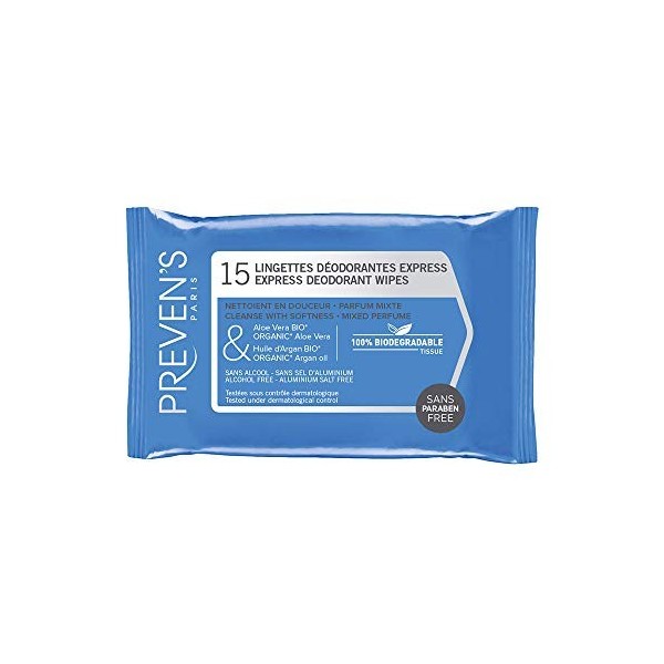 PREVEN S Lingettes Déodorantes 15 Lingettes Déodorantes Preven s