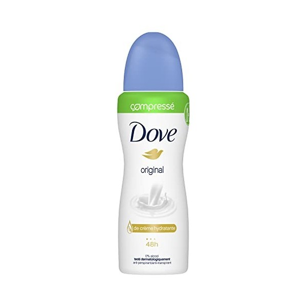 Dove Original Déodorant Femme Spray Compressé Anti-Transpirant, Efficace 48h Anti-Irritations Lot de 6x100ml 