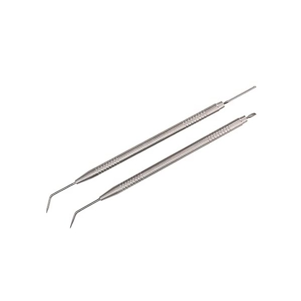 Tiges de levage de cils en métal, outil de séparation de levage de cils à prise confortable en peigne à queue courbé à 45 deg