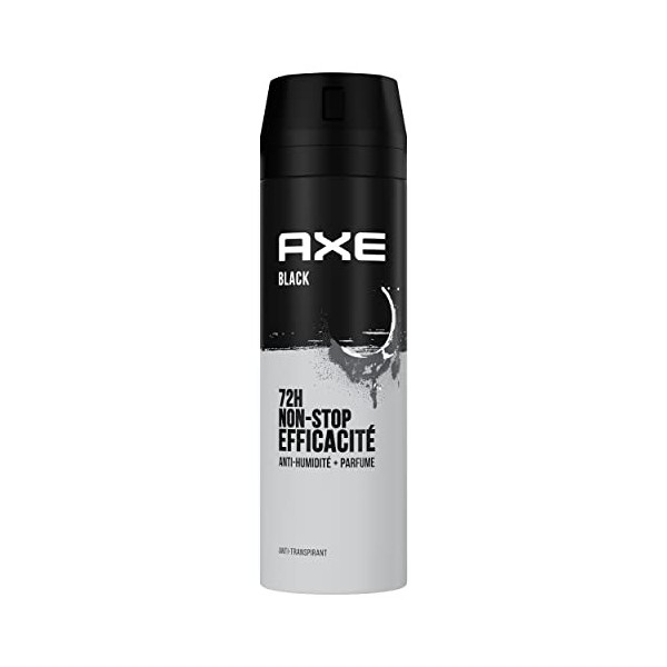 AXE Déodorant Homme Spray Anti-Transpirant Black, 72h anti-humidité, Parfum baies noires et bois de cèdre Lot de 6x200ml 