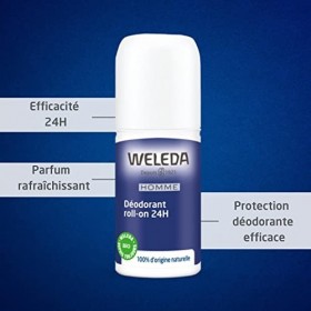 Weleda - Déodorant Roll-On Homme - Sans Sels dAluminium - Efficacité 24 h - Flacon à Bille 50 ml