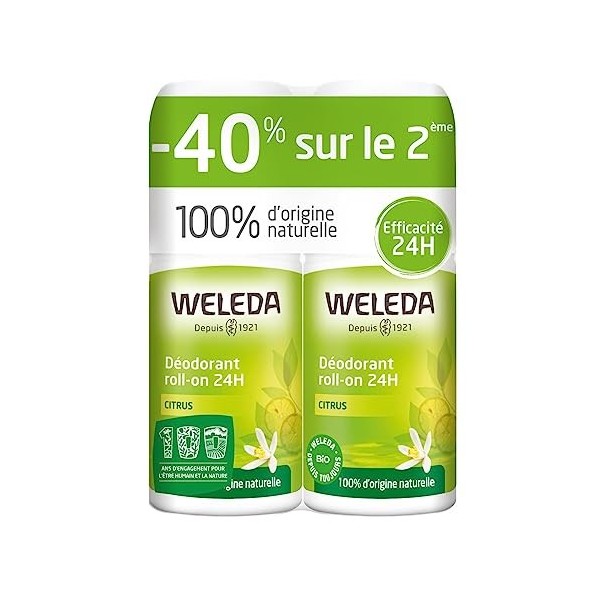 WELEDA - Duo Déodorant roll-on 24H Citrus - 2x50 ml