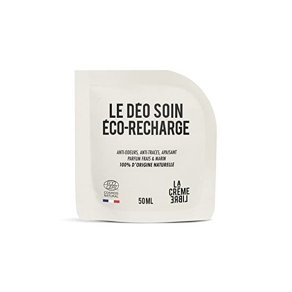 La Crème Libre - Déodorant Soin - Crème Apaisante - Roll On - 100% Naturel - Vegan - Peaux Sensibles - Efficacité aux Probiot