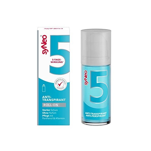 syNeo 5 Antitranspirant Roll-On, Détranspirant contre la transpiration excessive pour femmes et hommes, Anti Transpirant Déod