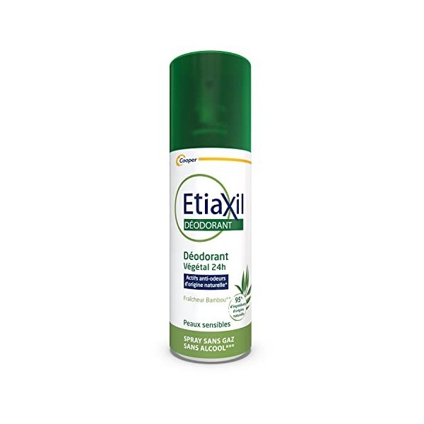 ETIAXIL - Déodorant Végétal Fraîcheur bambou 24H - Aisselles - Adapté aux peaux sensibles - Spray -100 ml