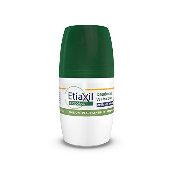 ETIAXIL - Déodorant Végétal Fraîcheur bambou 24H - Aisselles - Adapté aux peaux sensibles - Roll-on -50 ml