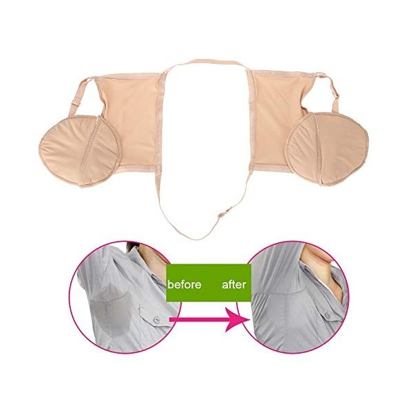 Protecteurs anti-transpiration pour femmes Sous-bras absorbants de soutien-gorge en sueur, aisselle en coton réutilisable dur