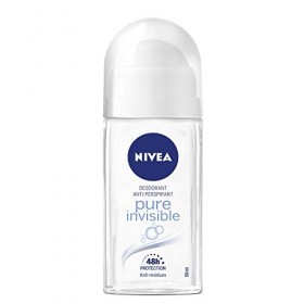 NIVEA Pure Invisible Roll-On déodorant en lot de 6 x 50 ml, déodorant anti-transpirant, déodorant parfumé délicat, régule la 