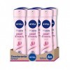 NIVEA Pearl & Beauty Spray déodorant en lot de 6 x 150 ml Déodorant Femme avec Extraits de Perle pour Peau Lumineuse et Soupl