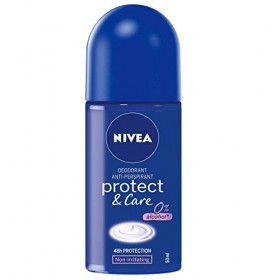 NIVEA Protect & Care Déodorant Roll-on 6 x 50 ml, Déodorant anti-transpirant sans alcool éthylique, Déodorant parfumé et non 