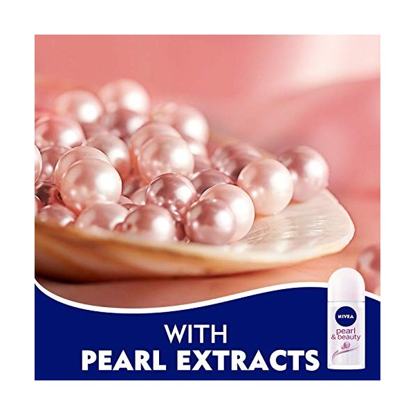 NIVEA Bille Pearl & Beauty 3 x 50 ml , déodorant femme efficacité 48 hrs, anti transpirant aisselles enrichie en perles unif