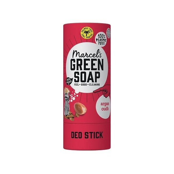 Marcels Green Soap - Déodorant Stick Vanille et cerise - Antitransparent sans aluminium ni alcool - 100% Eco friendly - 100%