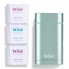 Wild - Déodorant Naturel Rechargeable - Sans Aluminium - Etui Aqua avec Lot Varié de Recharge 3 x 40g - Comprend Fresh Cott