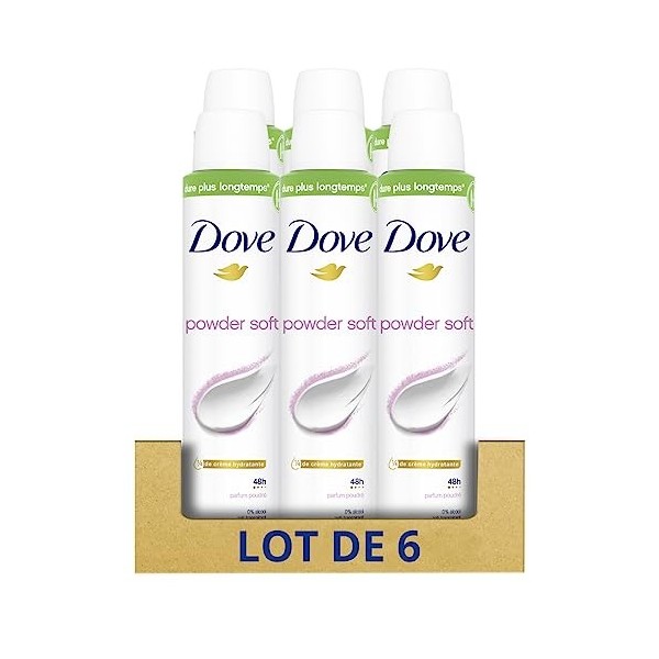 Dove Déodorant Femme Spray 0% Invisible Care, anti-irritation et anti-traces, sans alcool, protection & soin 48h Lot de 6x20