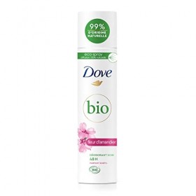 Dove Bio Déodorant Ecospray Fleur dAmandier douceur & hydratation, Efficacité 48h, Testé dermatologiquement, Ecocert, Lot d
