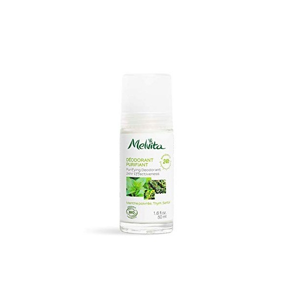 Melvita Déodorant Efficacité 24 Heures Formule Douce sans Aluminium aux 3 Huiles Essentielles/Vitamine E Certifié Bio, 50 ml