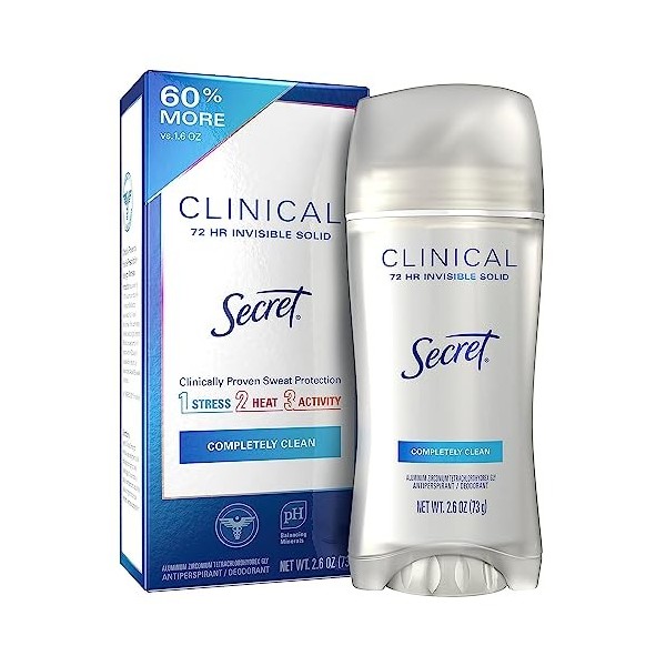 Secret Clinical Strength Déodorant et anti-transpirant pour femme, invisible solide, totalement propre, 6oz