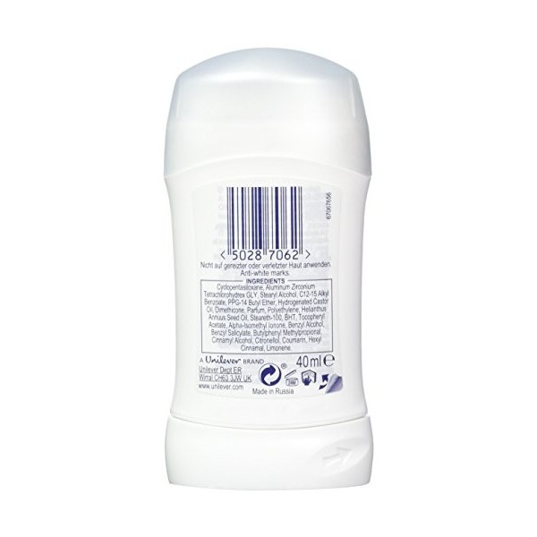 Colombe Invisible Déodorant Sec Anti-Transpirant Stick 40Ml Lot de 6 
