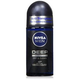 NIVEA MEN Deep Dry Lot de 6 déodorants roll-on 6 x 50 ml , roll-on anti-transpirant pour une sensation de peau propre, déodo