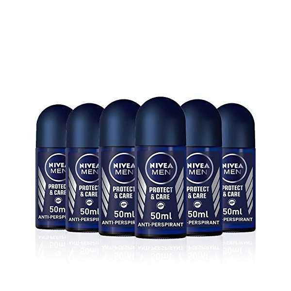 Lot de 6 déodorants anti-transpirant à bille de Nivea Men Protect and Care - 50&nbsp;ml