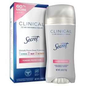 Secret Clinical Strength Invisible Solid Womens Antiperspirant & Deodorant Powder Protection Scent 2.6 Ounce by Secret
