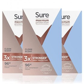 Sure Femme une protection maximale Clean Parfum Déodorant anti-transpirant Crème - Lot de 3 3x45ml 