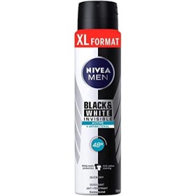Nivea Men Lot de 3 déodorants en spray Nivea Men Black & White Invisible Active + antibactérien 250 ml XL Format anti-transpi