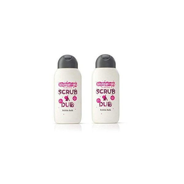 Scrubbingtons Scrub A Dub Cotton Soft Bubble Bath For Kids Cotton Extract & Aloe Vera for Sensitive Skin 2 x 250ml