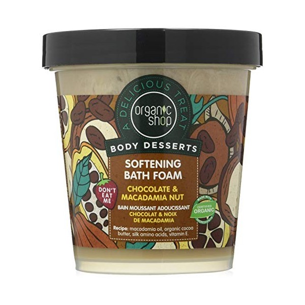 Organic Shop Organic Shop Mousse de Bain Adoucissante au Chocolat/Noix de Macadamia Desserts pour Corps 450 ml