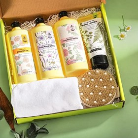 Bain moussant avec sel dEpsom pur, cadeau de spa pour femme relaxant, bain moussant, lot de 6 pour le bain et le corps avec 