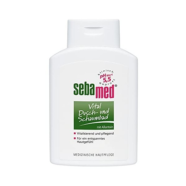 Sebamed Vital Bain de douche avec complexe actif à base de protéines végétales, vitamines B et acides aminés, hydrate et donn