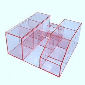 Organisateur de de Stockage Dextension de Cils Anti-poussière avec Support de Pince à épiler, Acrylique rose