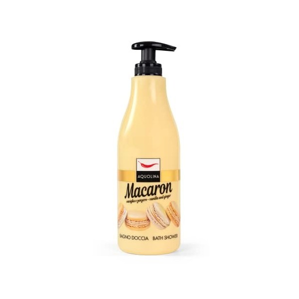 Aquolina Salle de bain douche macaron vanille et gingembre. Savon doux et léger dabsorption rapide - Format de 500 ml