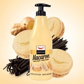 Aquolina Salle de bain douche macaron vanille et gingembre. Savon doux et léger dabsorption rapide - Format de 500 ml