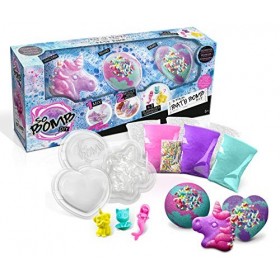 Canal Toys - BBD 014 - LOISIRS CREATIFS - SO BOMB - 3 PACKS BATH BOMB 3 RONDS OU ROND LICORNE CŒUR BLEU, ROSE