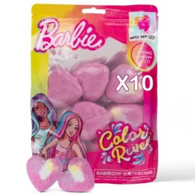 Barbie Bombe de Bain Fille - Coffret Boule de Bain Enfant - 10 Boules de Bain Effervescentes - Rose