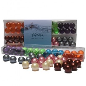 Coffret 52 perles de bain naturelles huile de soja SANS PARABEN 8 parfums. Boules pour une peau douce,lisse,relaxation. Cadea