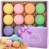 Boules de bain 12pcs coffret cadeau de bain moussant organique naturel, riche en bain moussant aux huiles essentielles, hydra